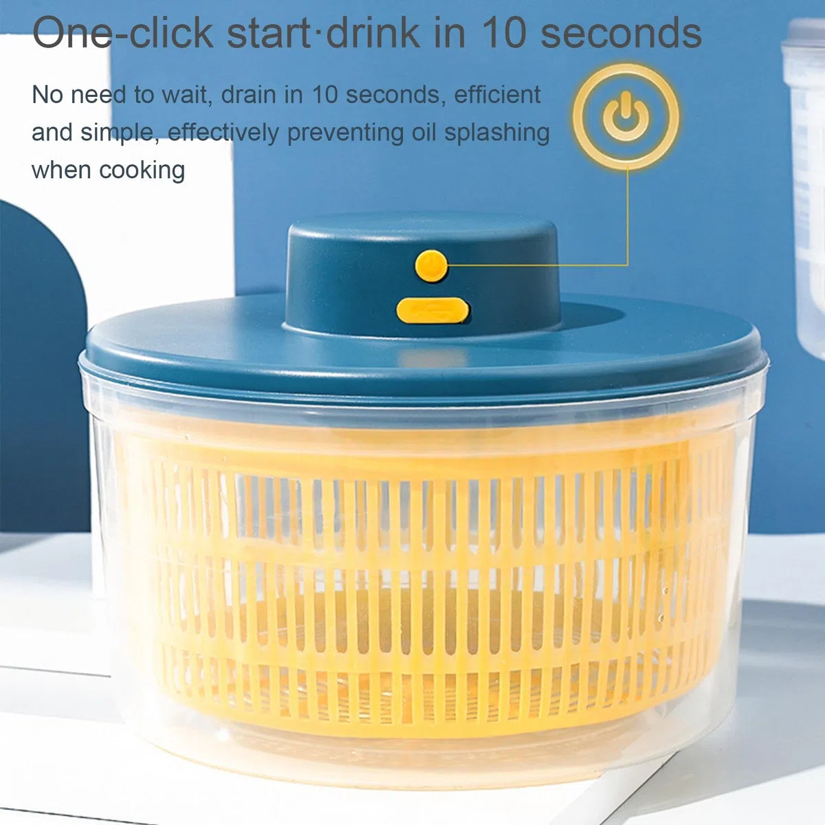 Centrifuga per insalata elettrica, disidratatore per centrifuga per insalata per frutta e verdura,Centrini per insalata di capacità - Miscelatore elettrico per insalata, ricarica USB, compatto,