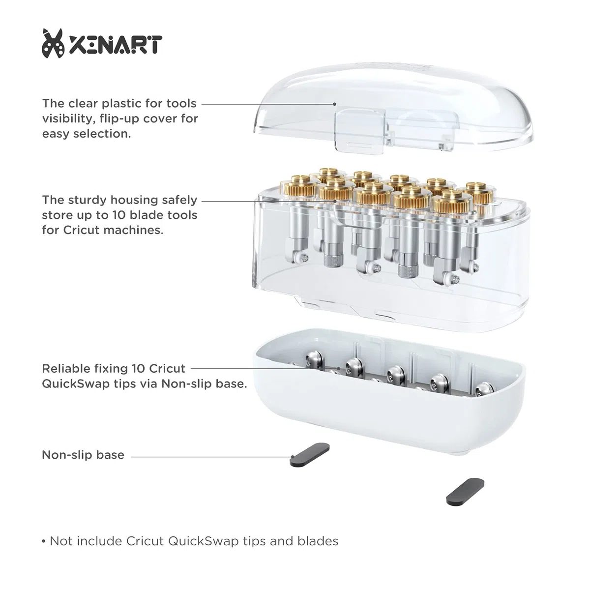XINART Organizer per lama per Cricut Maker/Explore/QuickSwap Tip, organizer per utensili per Cricut Joy, accessorio per lama, bianco