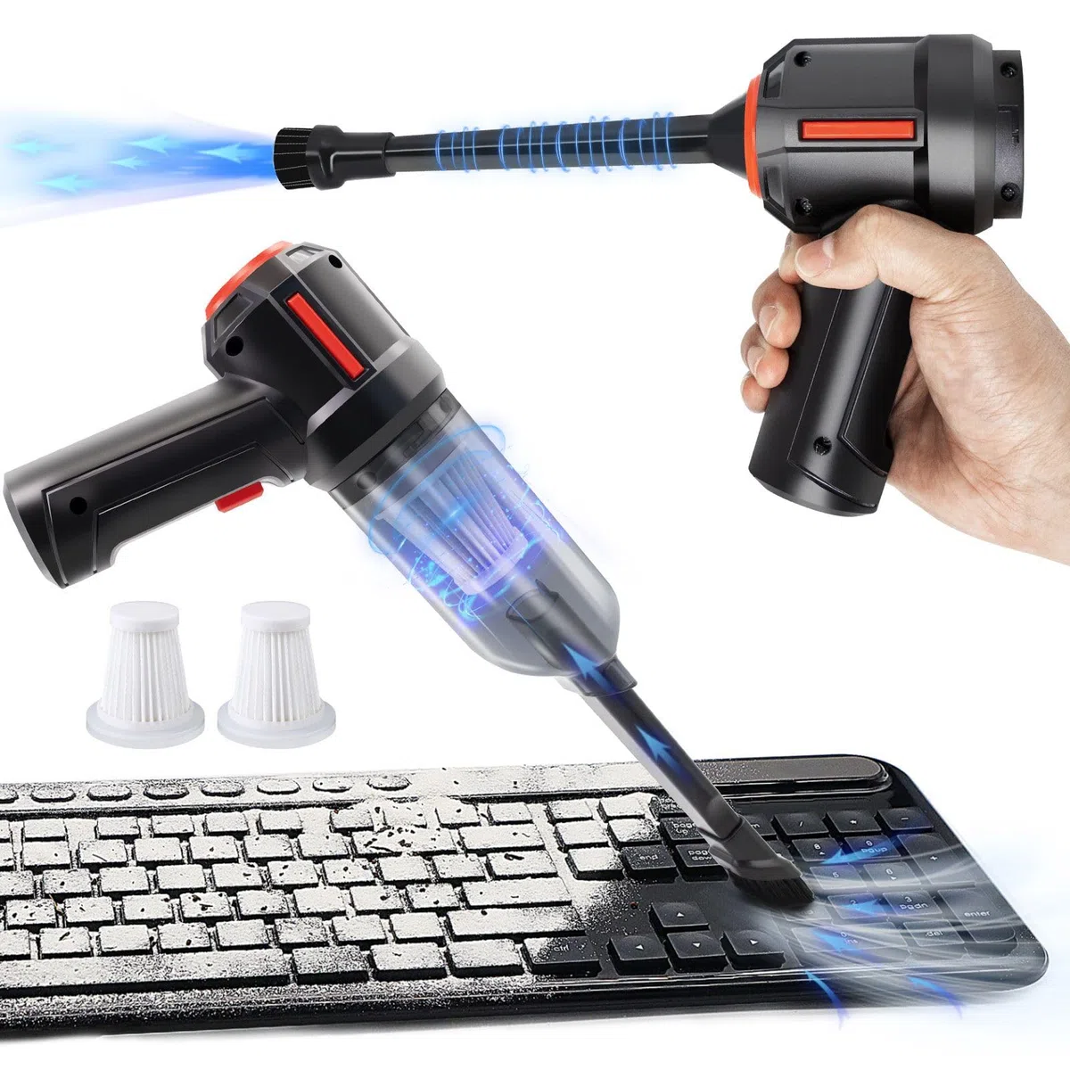 PeroBuno Aspirapolvere per computer, 3 in 1, per PC, laptop, elettronica