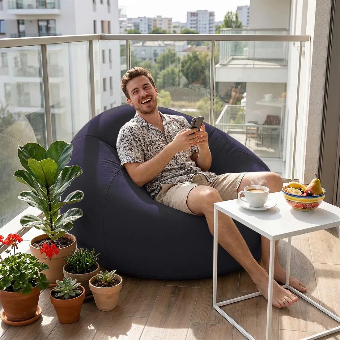 Poltrona Sacco Gonfiabile con Pompa Incorporata, Pieghevole & Portatile, Impermeabile, per Interno ed Esterno, Giardino Campeggio Viaggio