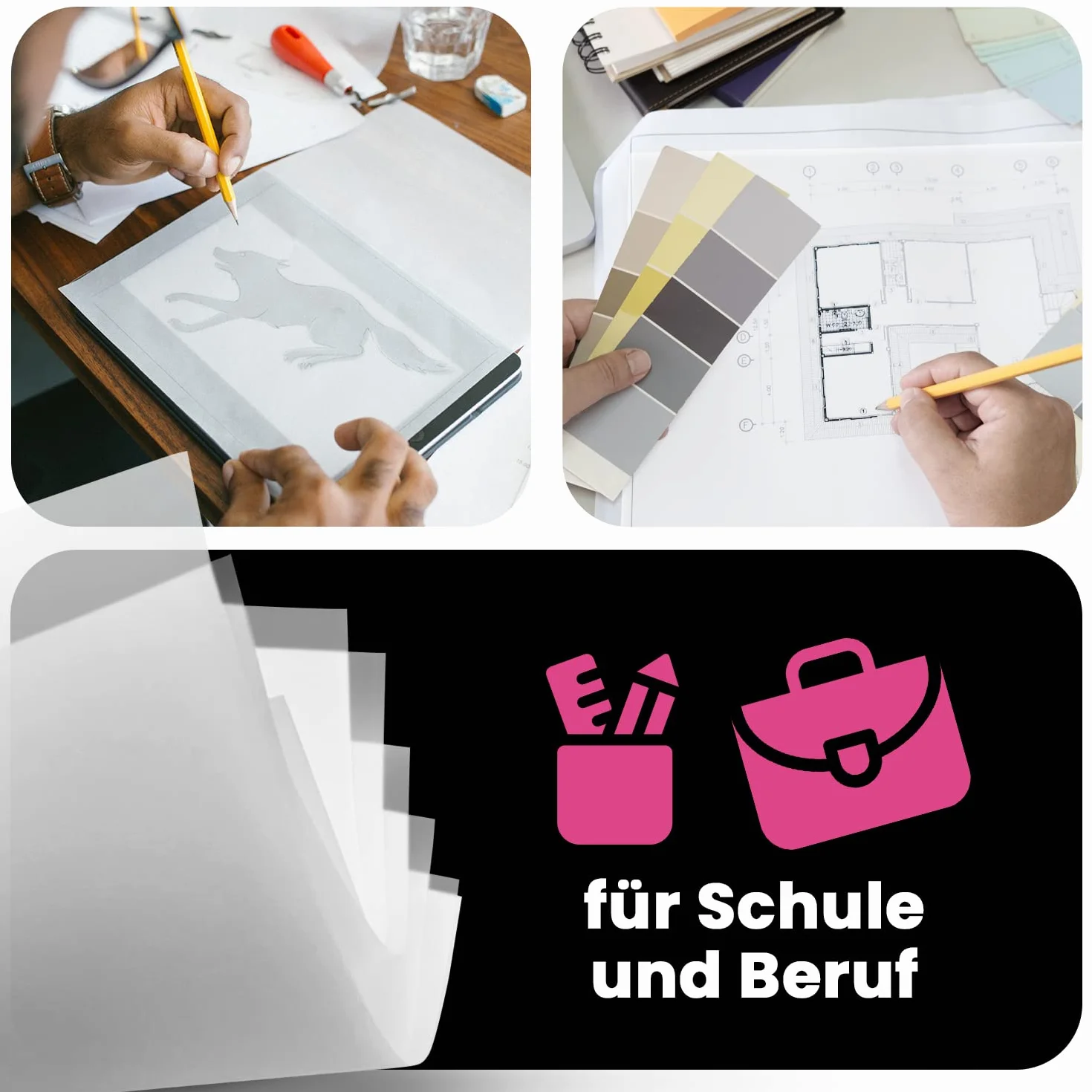 Netuno 50x carta trasparente bianca formato A3 29,7 x 42 cm 160g carta traslucida stampabile da disegno per modellismo artisti disegno grafica copia calligrafia