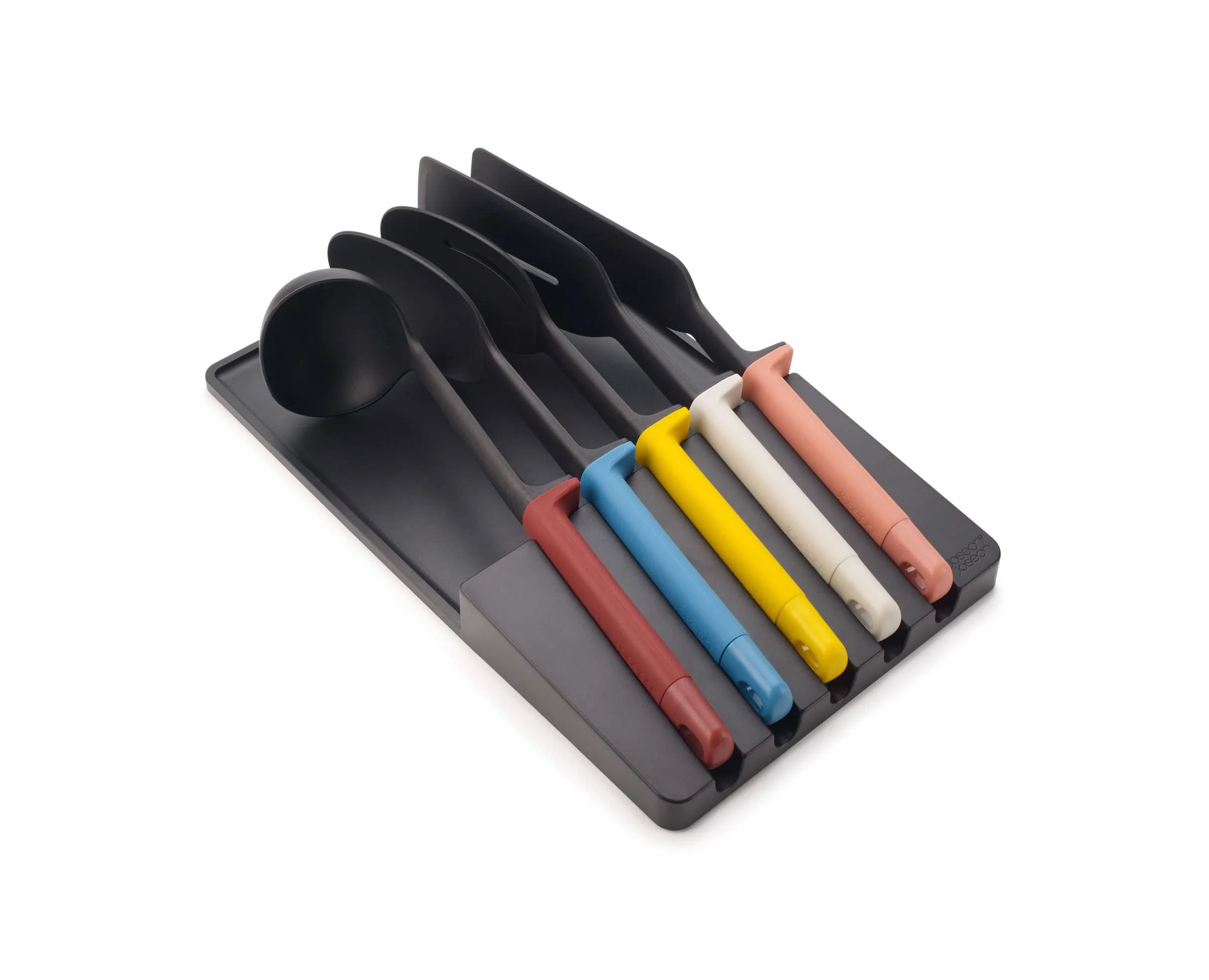 Joseph Joseph - Set di Utensili, 5 Pezzi, con Vassoio di Conservazione da Inserire nel Cassetto, Multicolore