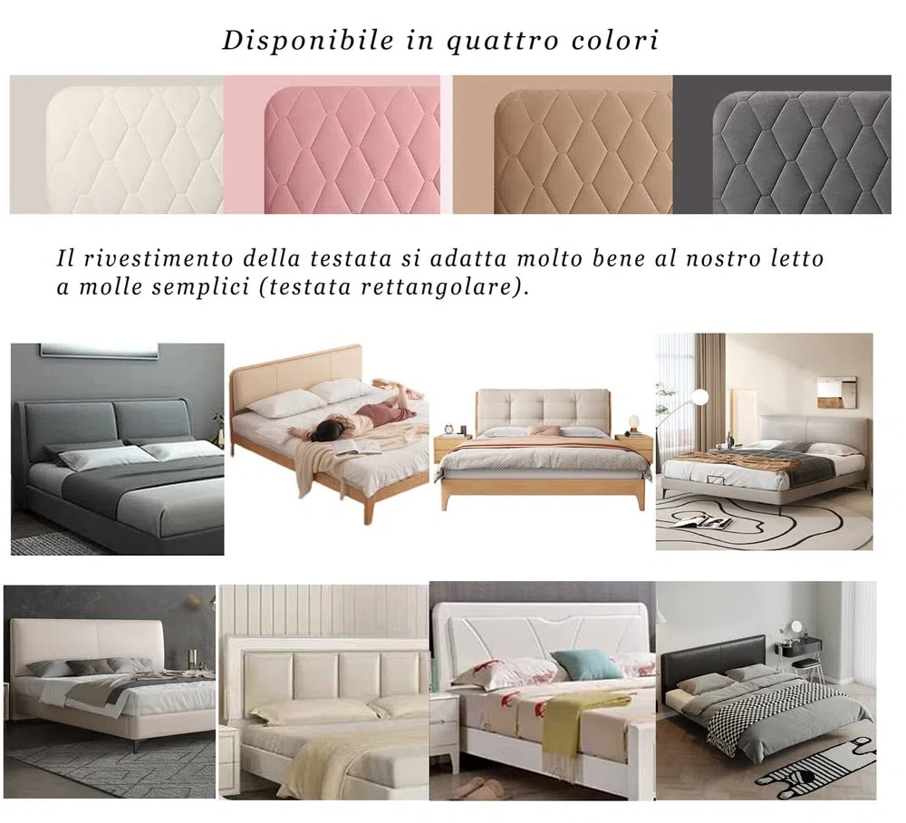 WSGJHB Copri testiera Letto Matrimoniale/Copertura per Testiera per Letto, Premium Elastica, Copri Spalliera Letto Velluto Fodera Protezione Anti-Collisione, Copritestata/Copritestiera Bianco 160CM
