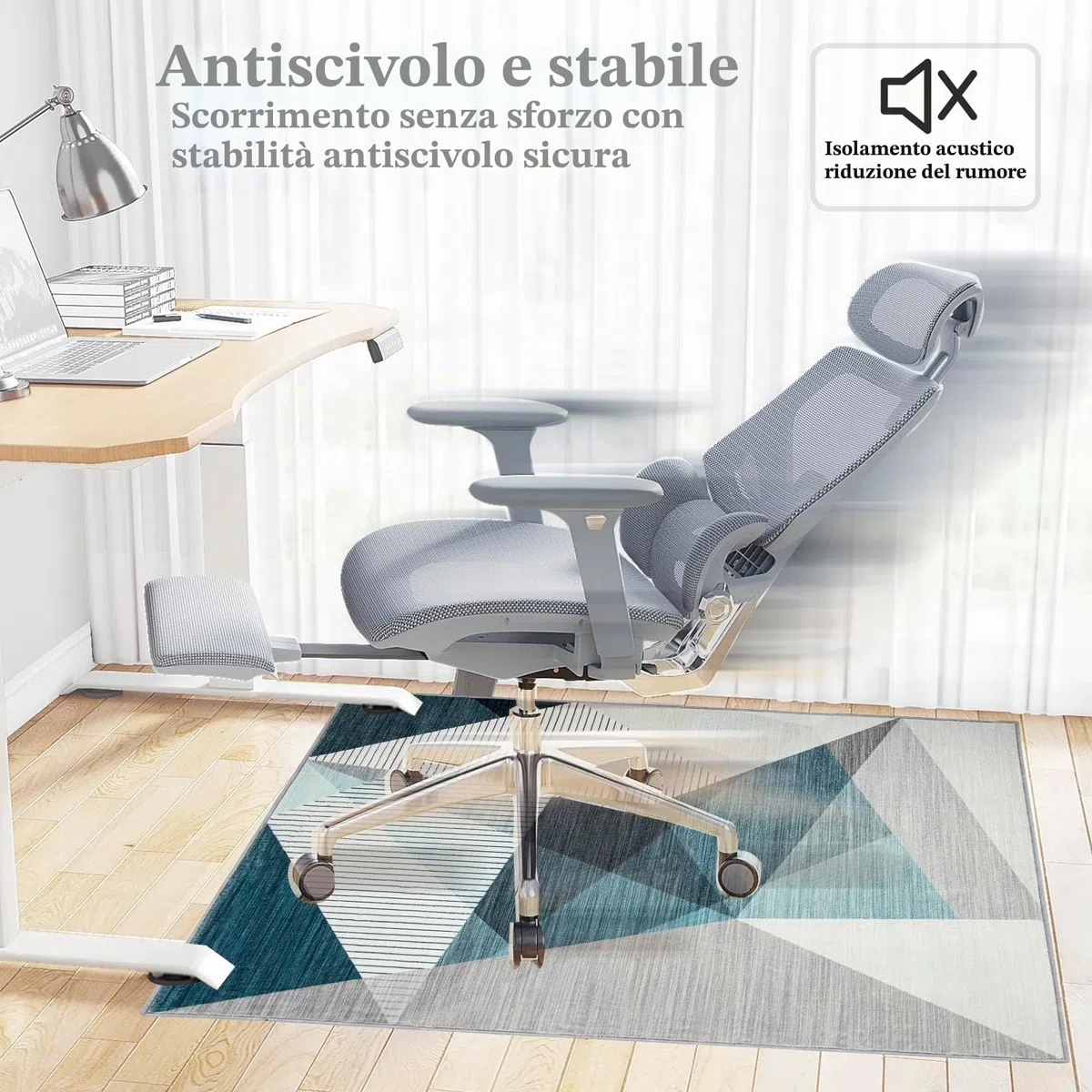 Tappeto per Sedia Ufficio gaming Tappetino per Pavimenti 90x120cm Tappetini per Sedia da Ufficio per Pavimenti Rettangolare Antiscivolo Protettivo Tappetino di Protezione per Pavimento-1