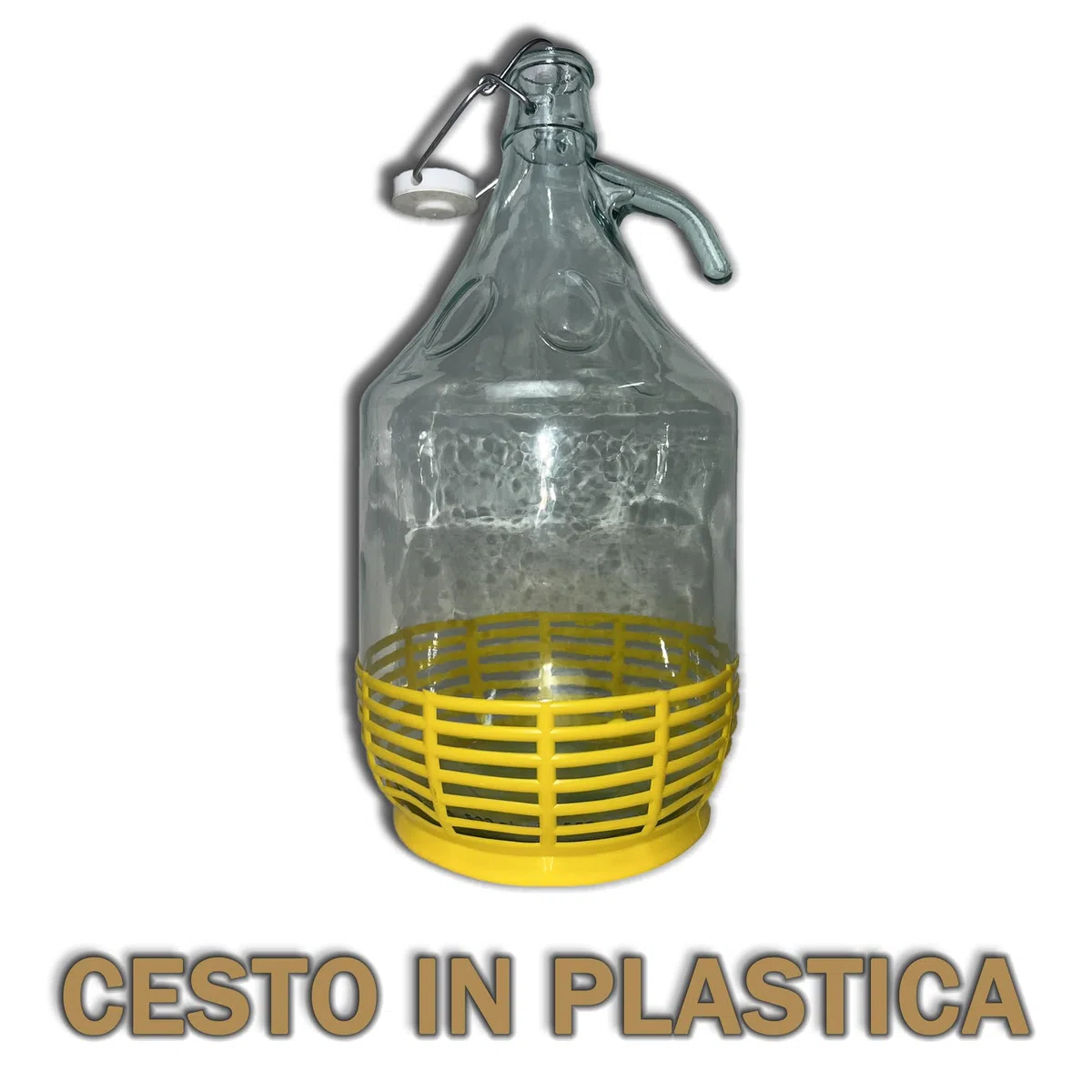 FERROELETTRA Damigiana Vetro 5 Litri - Bottiglione con Chiusura Meccanica Ermetica Con Guarnizione Dama per Olio - Contenitore Olio 5 Litri - Damigiane e Bottiglioni per Prodotti Alimentari (6 Pezzi)