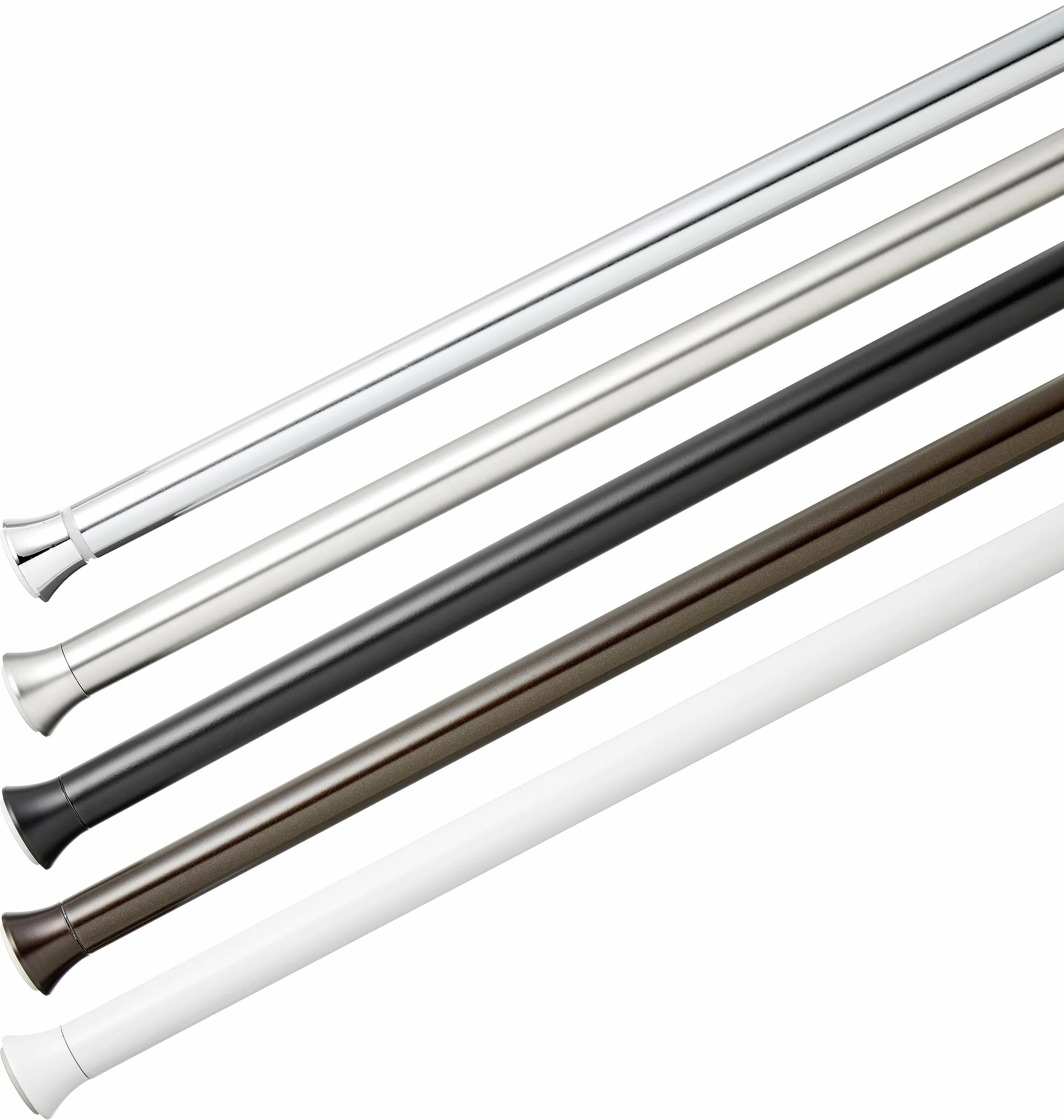 Amazon Basics - Bastone per tenda da doccia, da 198 a 274 cm, bianco