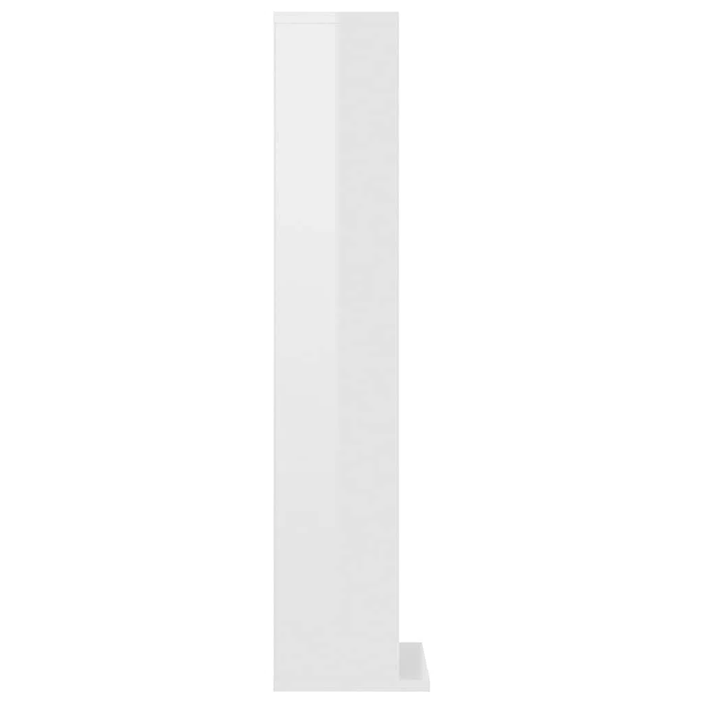 vidaXL Armadio a Mensola per CD, Mobile di immagazzinaggio per Ufficio Casa, Bianco Lucido, 21x20x88 cm, stoccaggio, in Legno di Ingegneria
