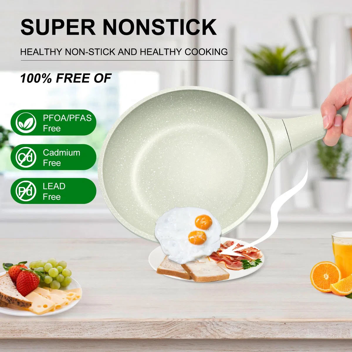 DYGG Padella Antiaderente 20 cm con Coperchio - 100% Senza PFOA/PFAS, Superficie Super Antiaderente, Compatibile Tutti i Fornelli (Induzione/Gas/Vetro), Padella Omelette Sana, Facile da Pulire