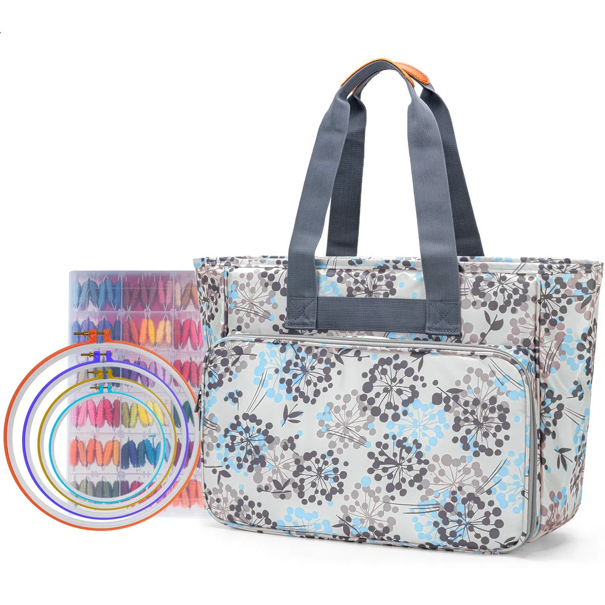 Yarwo Ricamo Starter Kit Organizzatore, Borsa per Starter Kit Filo da Ricamo, Borse da Trasporto per Telaio da Ricamo, Fili per Ricamo o Altre Forniture per Ricamo