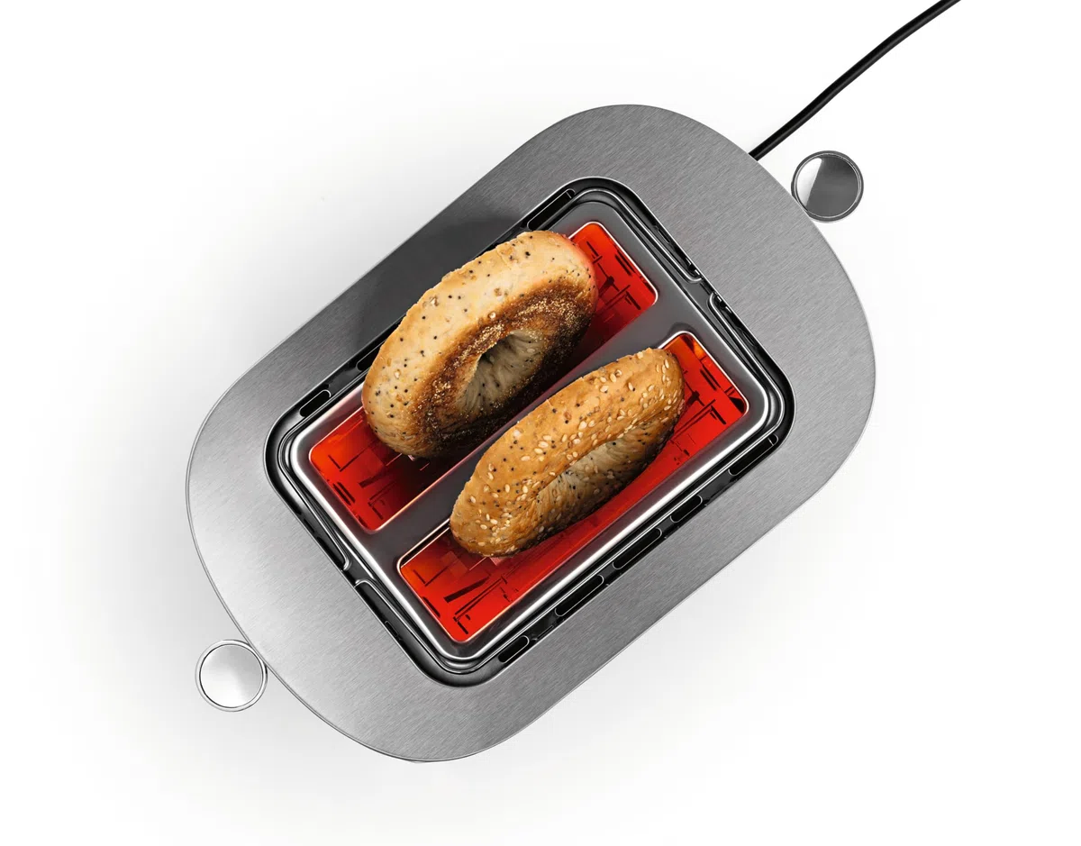 GOURMETmaxx Tostapane con fessura corta per 2 fette | Tostapane nero con 6 gradi di doratura e conto alla rovescia pronto a 2 eat | Utensile da cucina elettrico con display touch, inserto per panini e