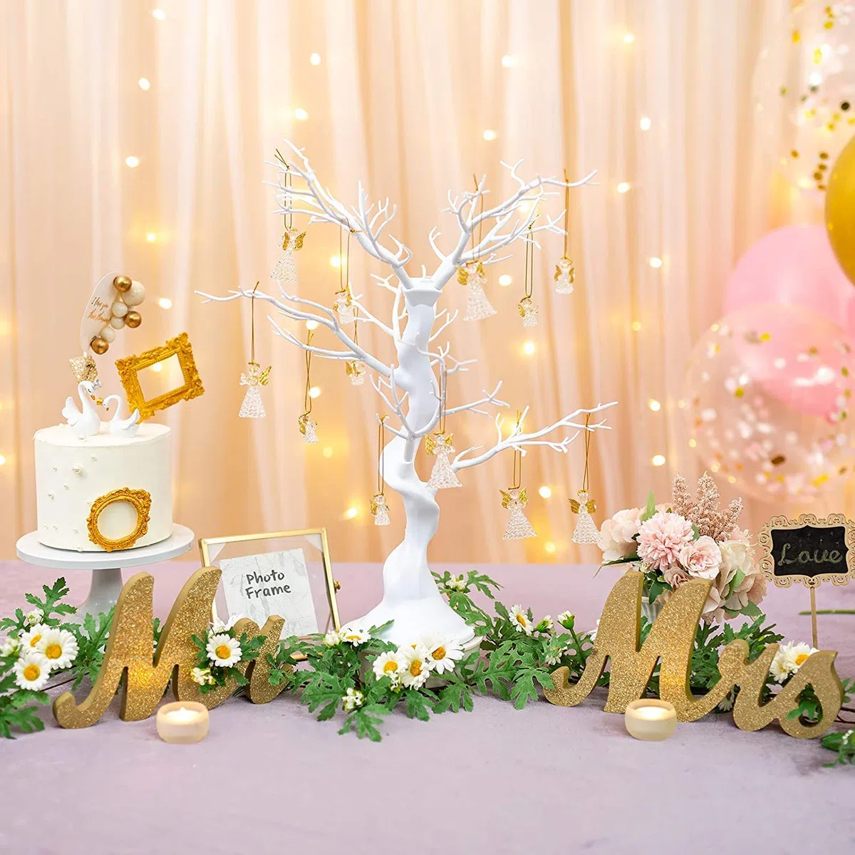 Sziqiqi Bianco Albero Di Pasqua Grande: 58cm Albero Pasquale Per Tavolo Da Ricevimento Di Nozze - Bianco Ramo Decorativo Legno Di Pasqua Per Matrimonio Nozze Natale