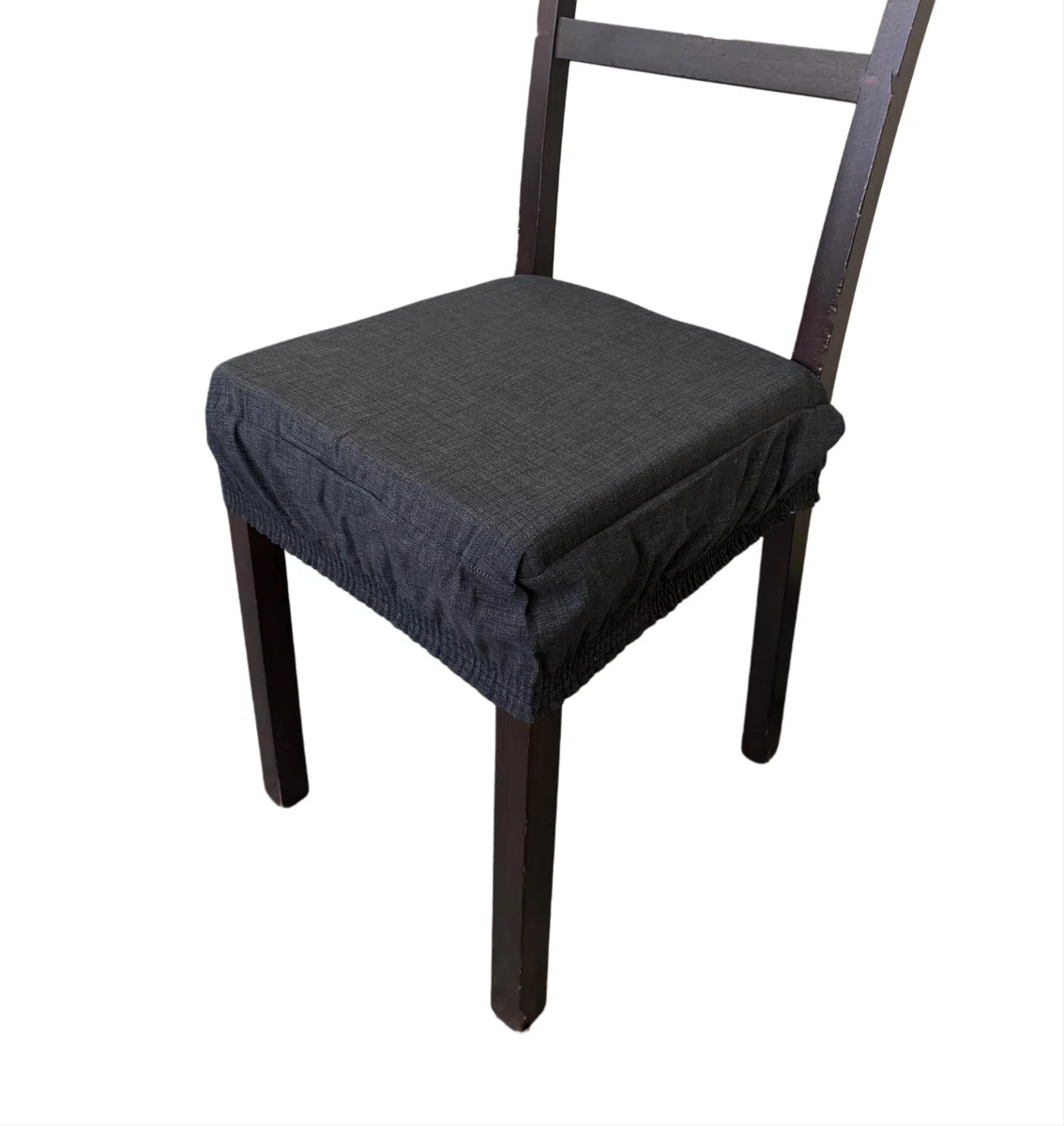 Cuscini Sedia Cucina (6 pezzi) Con Fascia Elastico Imbottito e Sfoderabile 40x40 cm (Nero)