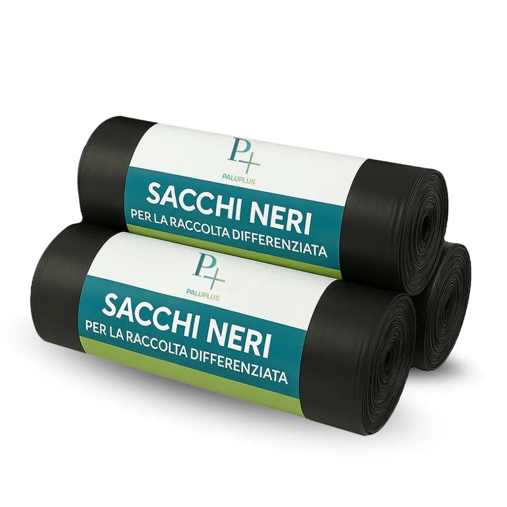 Palucart® Palucart® sacchi neri grandi resistenti sacchi spazzatura condominiali cm 90x120 120 litri 80 pezzi