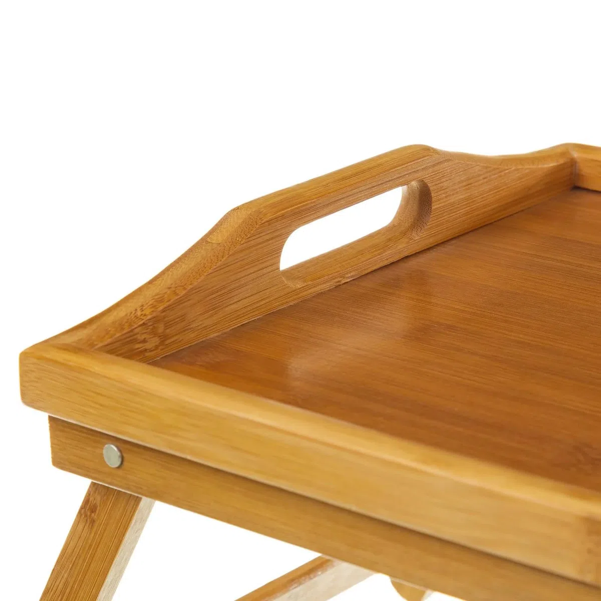 Relax world Vassoio da Letto, in Bambù, con Gambe Pieghevoli,Tavolino Colazione, Color Naturale, Legno, Marrone,HxLxP: 25x50x30 cm