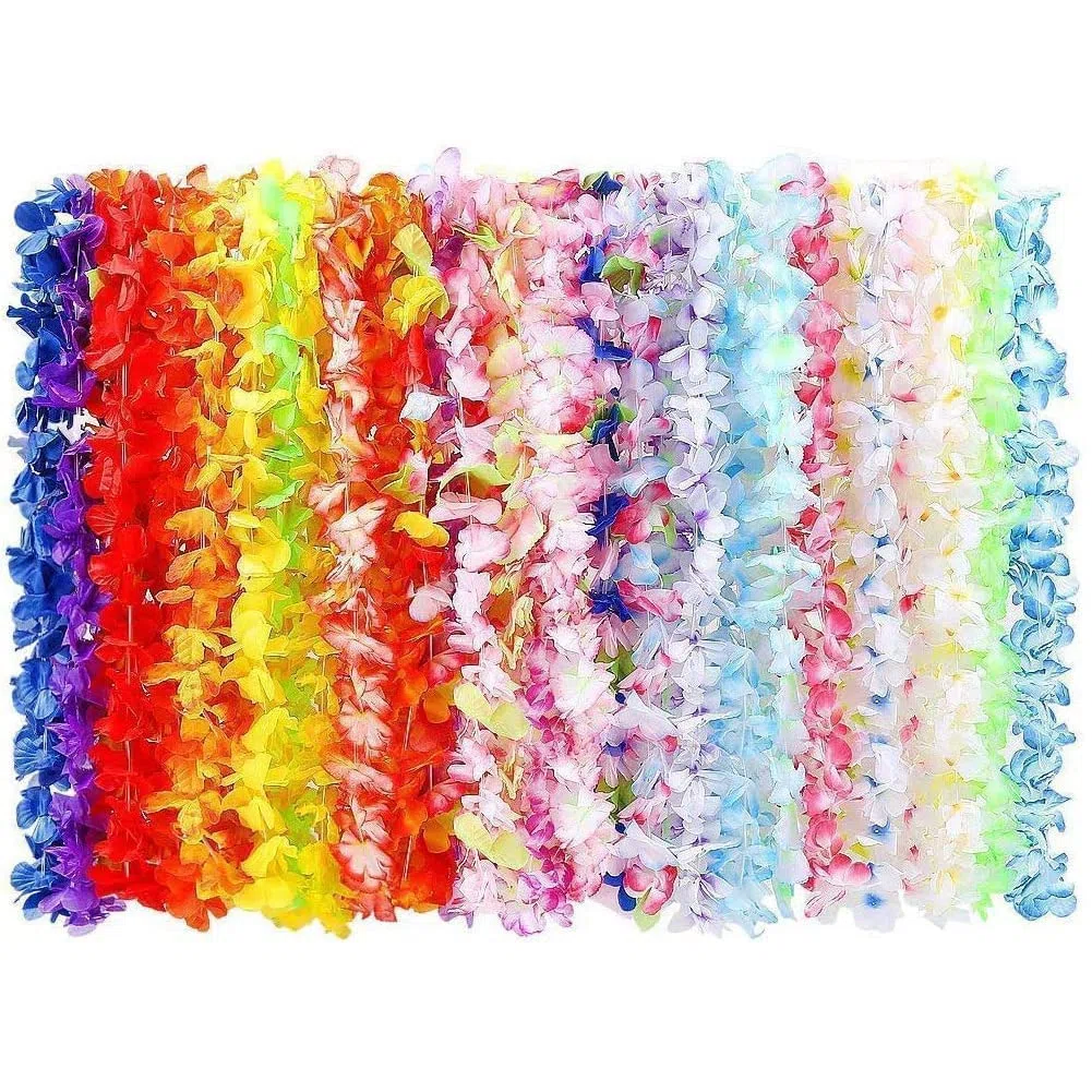 100Pcs Ghirlanda Hawaiana Collana Tropicale Ghirlande Hawaii Hula Multicolori Fiori Ghirlande