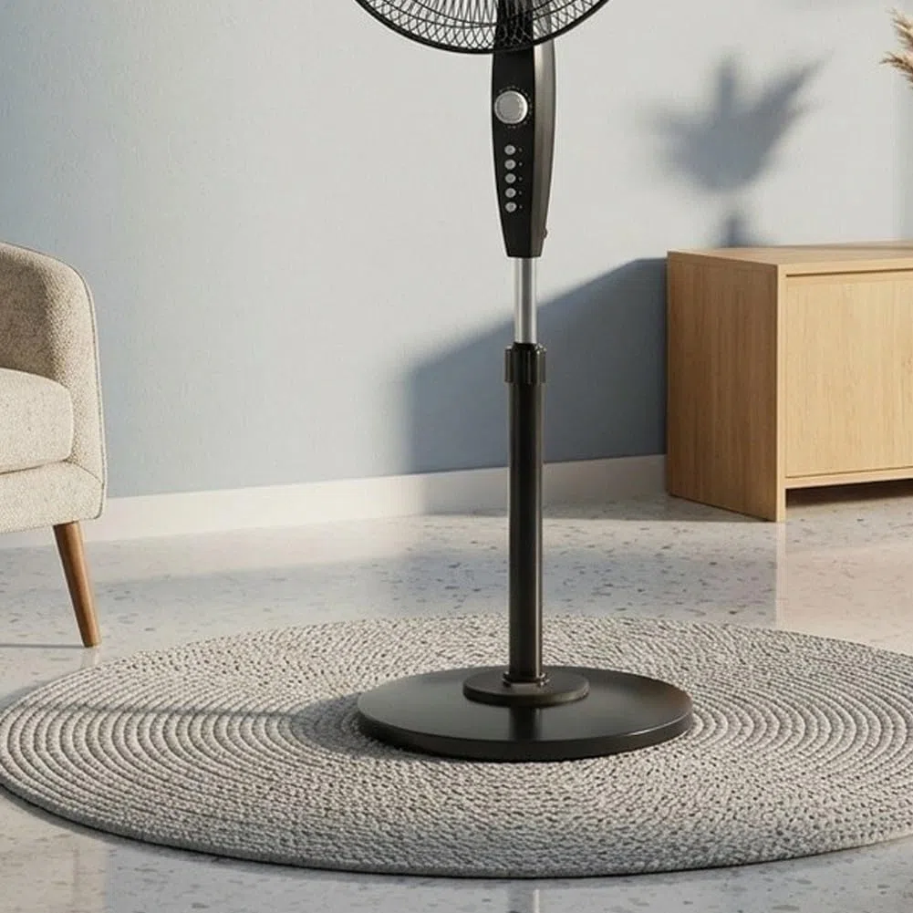 Base per ventilatore da pavimento, base rotonda in plastica, stabile, ponderata, anti-ribaltamento, ricambio sia per uso residenziale che commerciale (bianco)