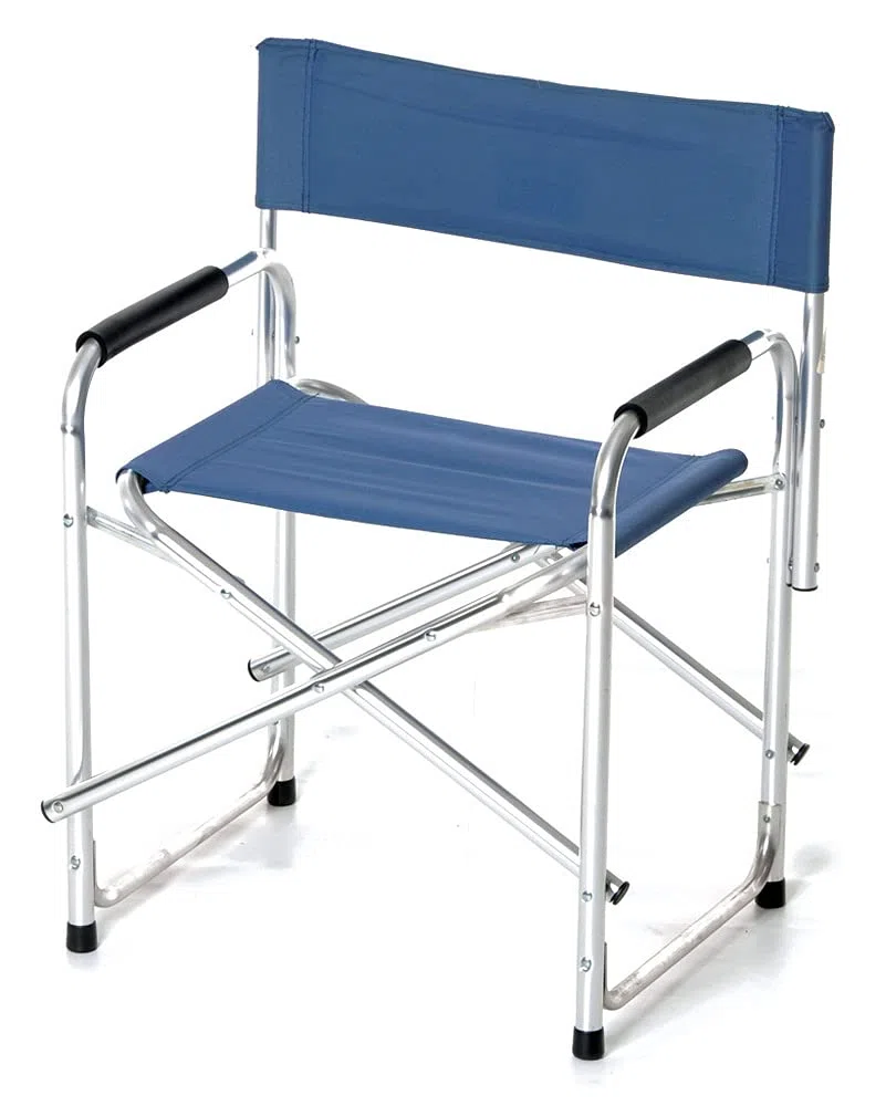 VERDELOOK Sedia Regista in Tessuto Poliestere, 47x57 cm Altezza 78 cm, Blu, Esterni Giardino terrazza