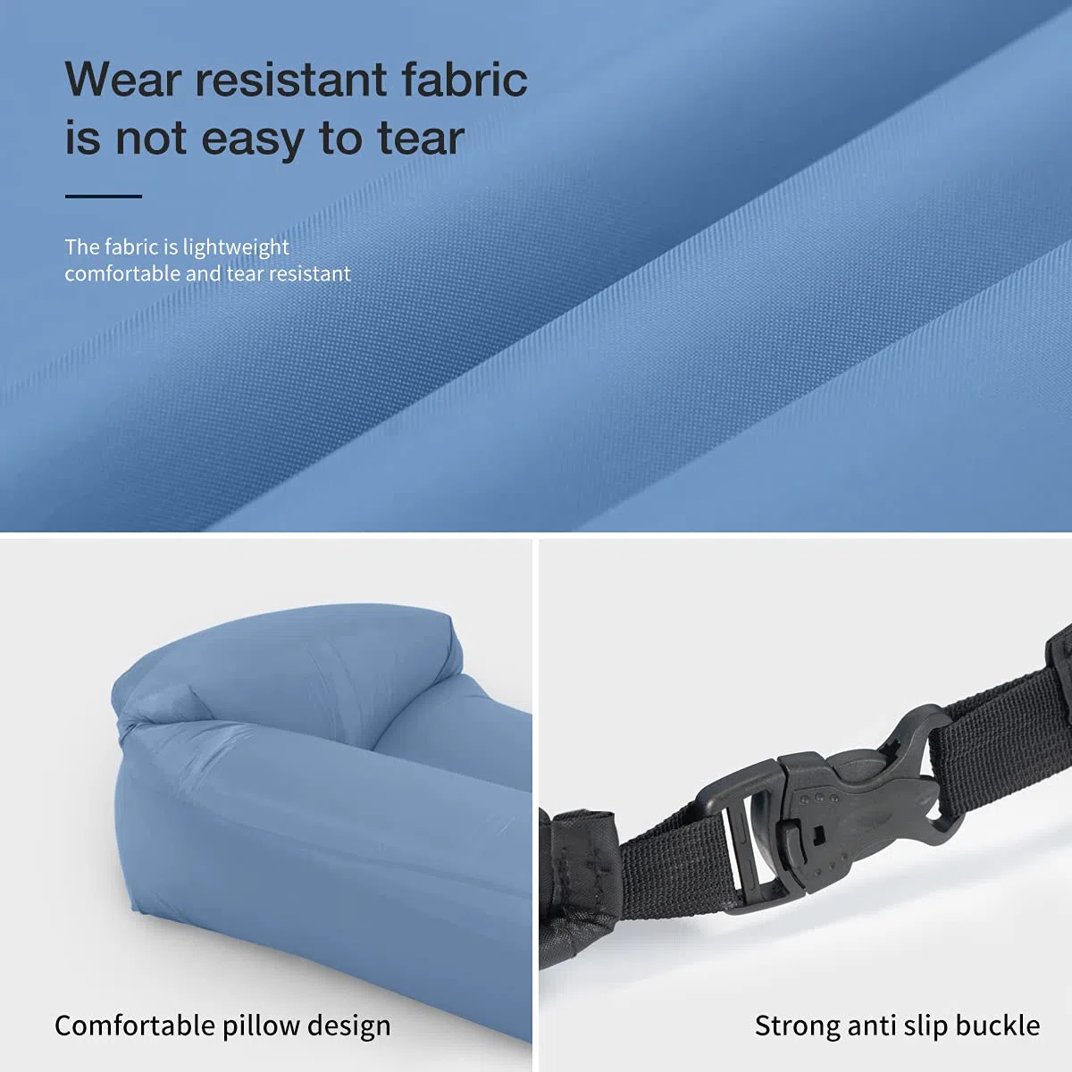 Naturehike Poltrona gonfiabile reclinabile, divano ad aria impermeabile con pacchetto portatile, letto gonfiabile pigro per viaggi, campeggio, escursioni, piscina e festa in spiaggia