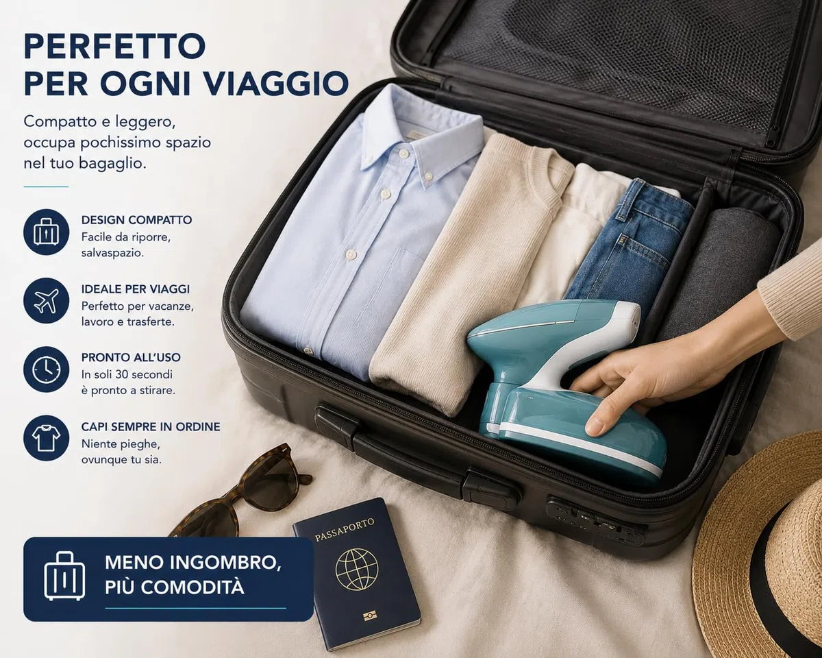 Ferro da Stiro Verticale 1500W, 22+5g/min, Vapore Portatile 3 in 1 Stiratore Verticale con 220ml, Caldaia Rimovibile, 30s Riscaldamento Rapido, Ferro da Stiro a Vapore per i Viaggi, Casa