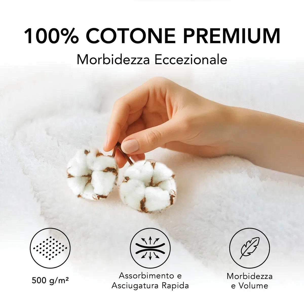 Ôhm Set Asciugamani Bagno 4 Pezzi in Cotone 500 g/m² Blu scuro OEKO-TEX Standard 100 – 2 Teli Doccia 70x140 + 2 Asciugamani Viso 50x100 – Morbidi e Assorbenti