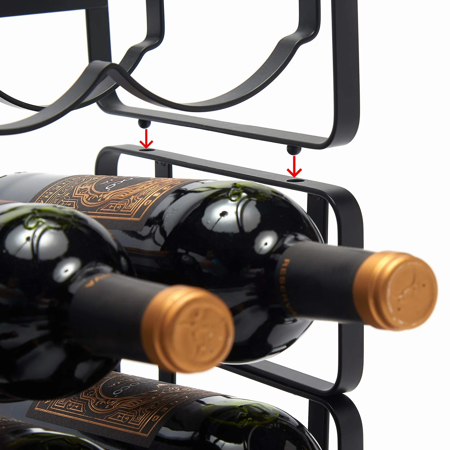 simplywire – Portabottiglie modulare – Portabottiglie impilabile – Nero