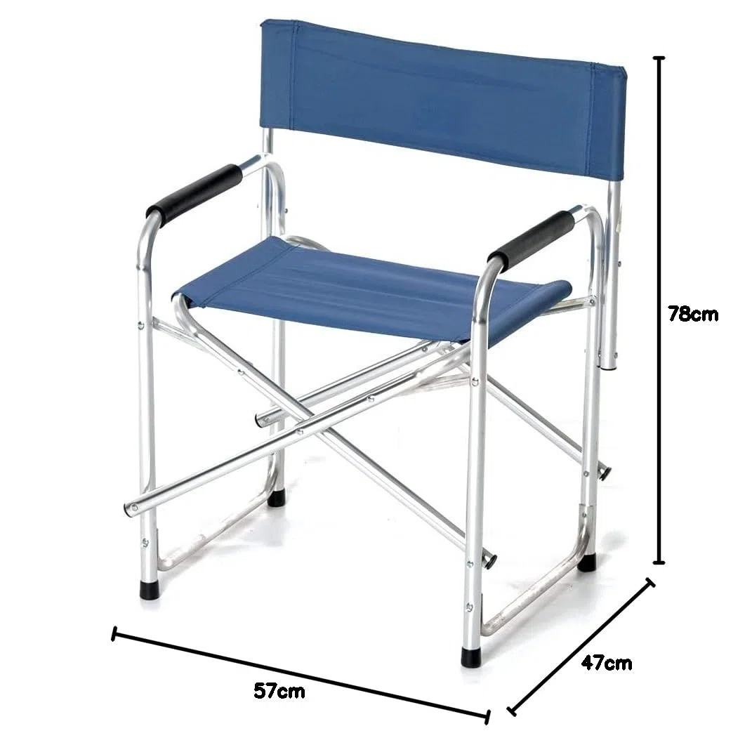 VERDELOOK Sedia Regista in Tessuto Poliestere, 47x57 cm Altezza 78 cm, Blu, Esterni Giardino terrazza