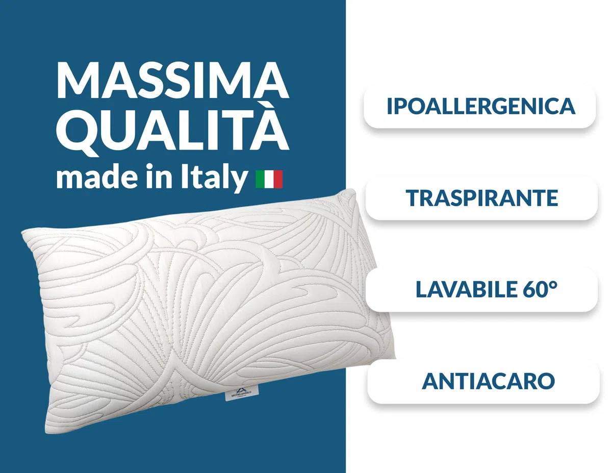 Michelangelo HomeRelax - COPPIA 2 Copriguanciale RIGIDE Federe Copricuscino PREMIUM 50x80, Made in Italy, OEKO-TEX, Per Cuscini Letto, Tessuto Anallergico, Traspirante, Coprifedera, Set di 2