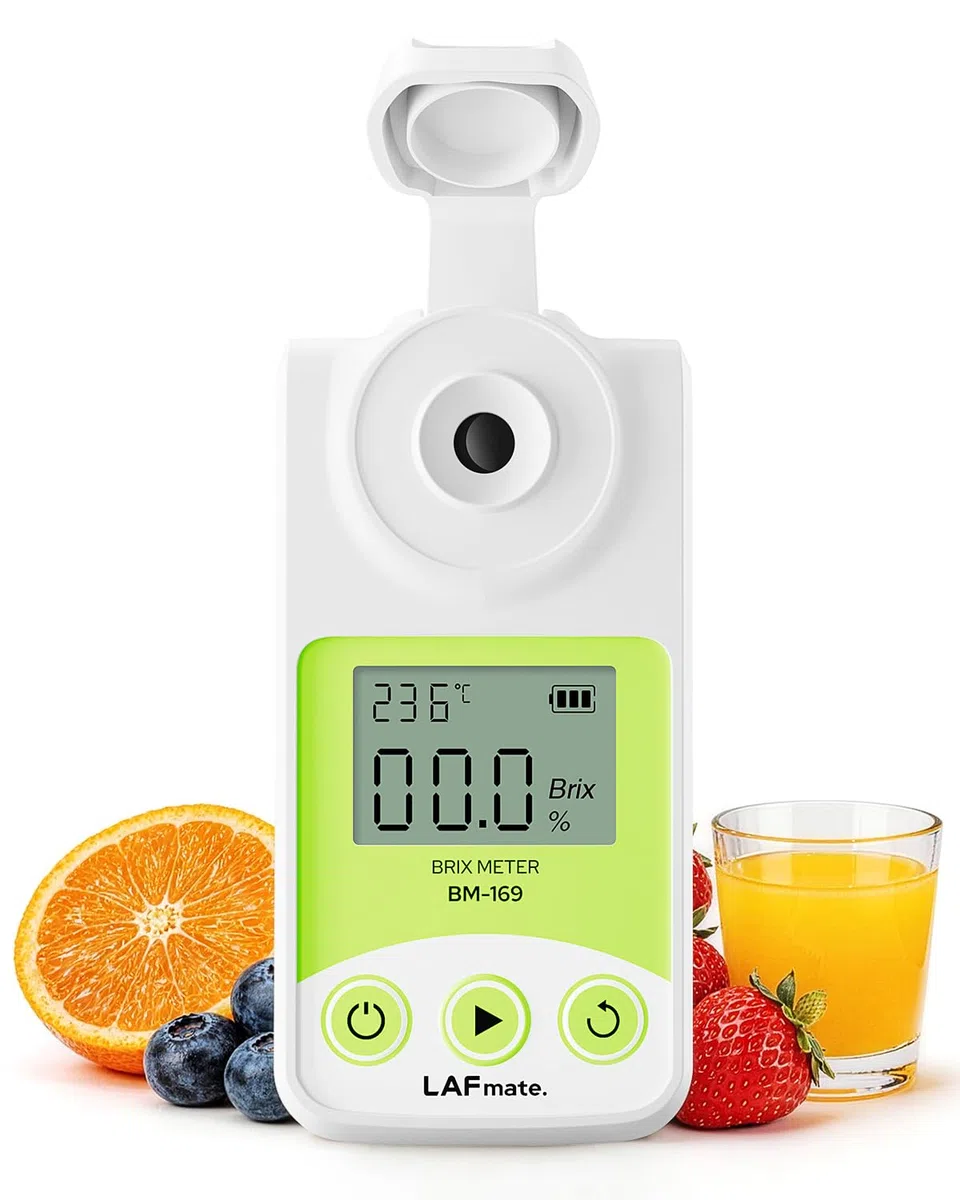 Rifrattometro Brix Digitale 0-95% LAFMATE Brix Mater per Sciroppo d'acero al Miele, Rifrattometro per Zucchero con ATC per la Vinificazione e la Produzione di Birra Fatta in Casa
