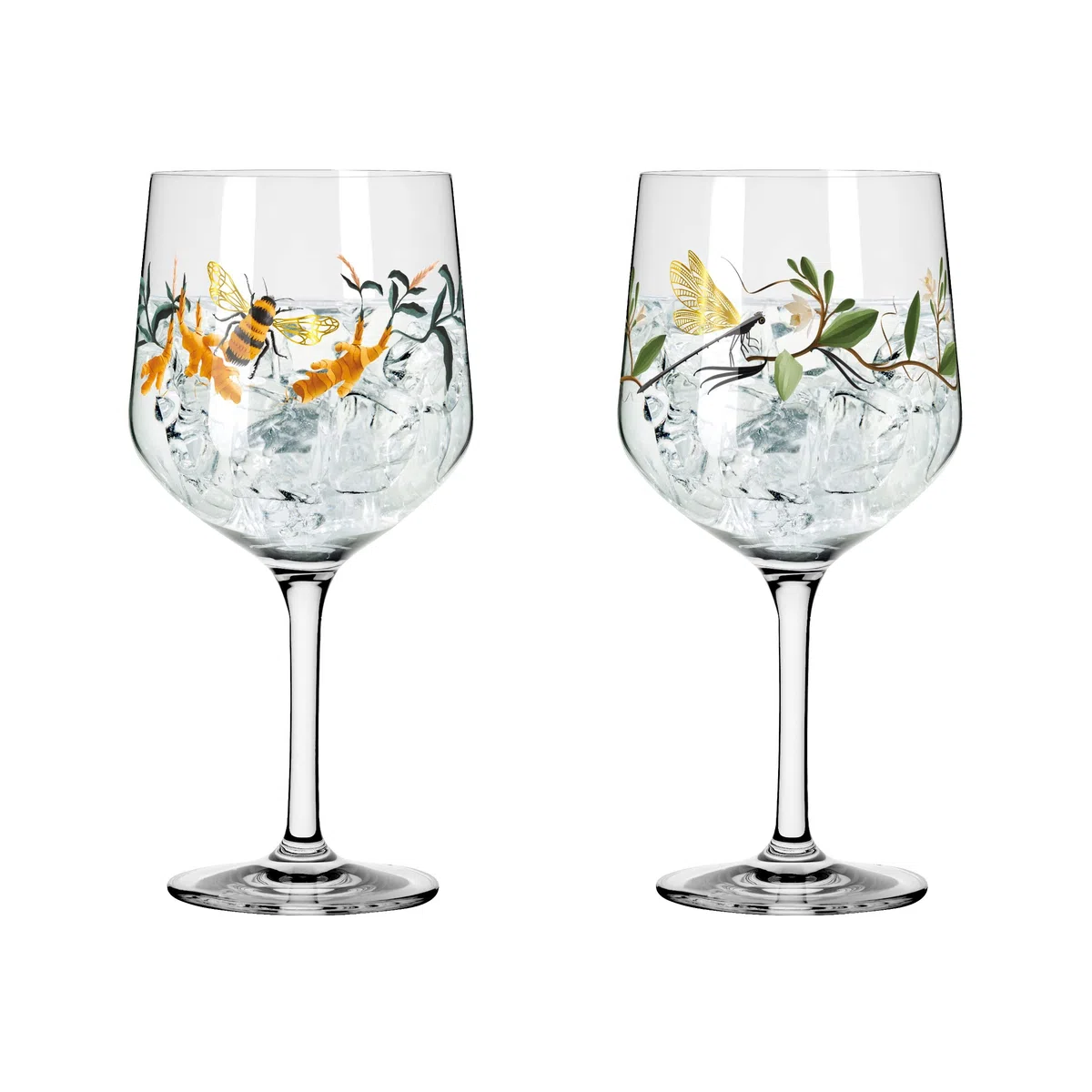 Ritzenhoff 3791002 Bicchiere da gin 700 ml - Set di 2 - Serie Botanic Glamour No. 1-2 pezzi con mondi di carta - Made in Germany