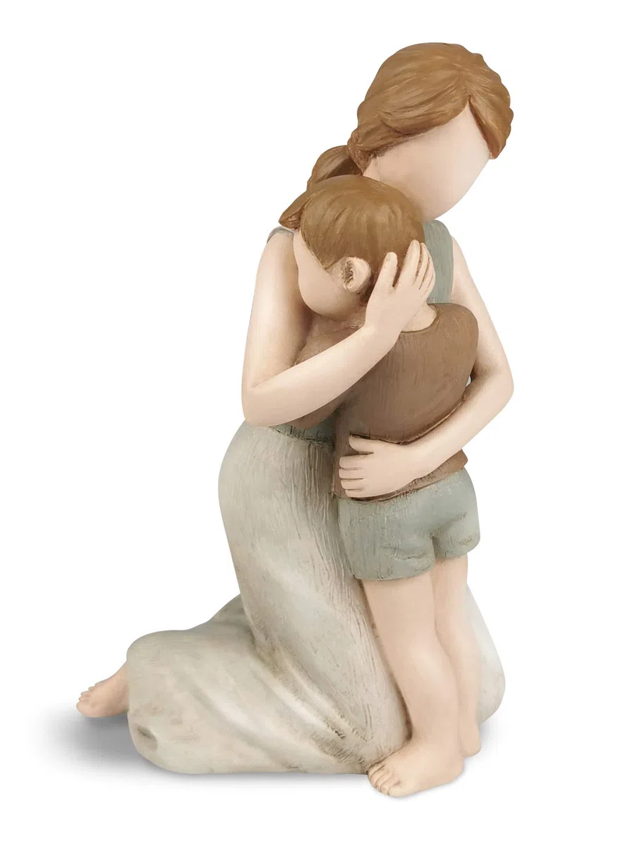 Statuette di statuette di madre e figlio, le più grandi sculture di mamma e bambino, scolpite figure dipinte a mano con carta regalo per l'anniversario di compleanno