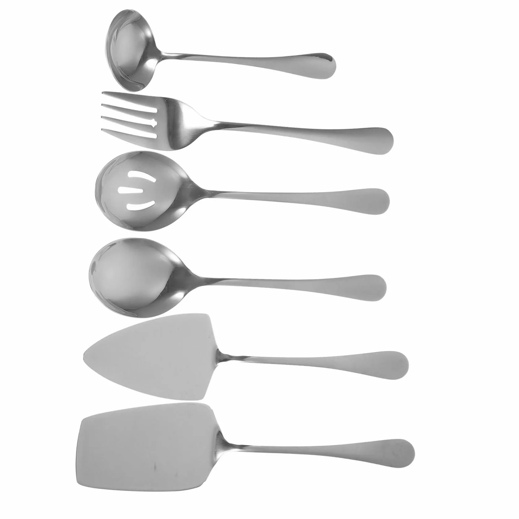 Set da 1 Utensile per Torta in Acciaio Inossidabile Argento Cucchiaio e Forchetta, Facile da Pulire e Presa, per Anniversari e Campeggio