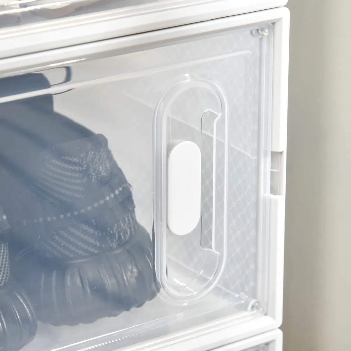 HOMCOM Scarpiera Modulare con 8 Cubi Contenitori e Porta Magnetica, Cubi Portaoggetti in PP, 25x35x19 cm, Bianco e Trasparente