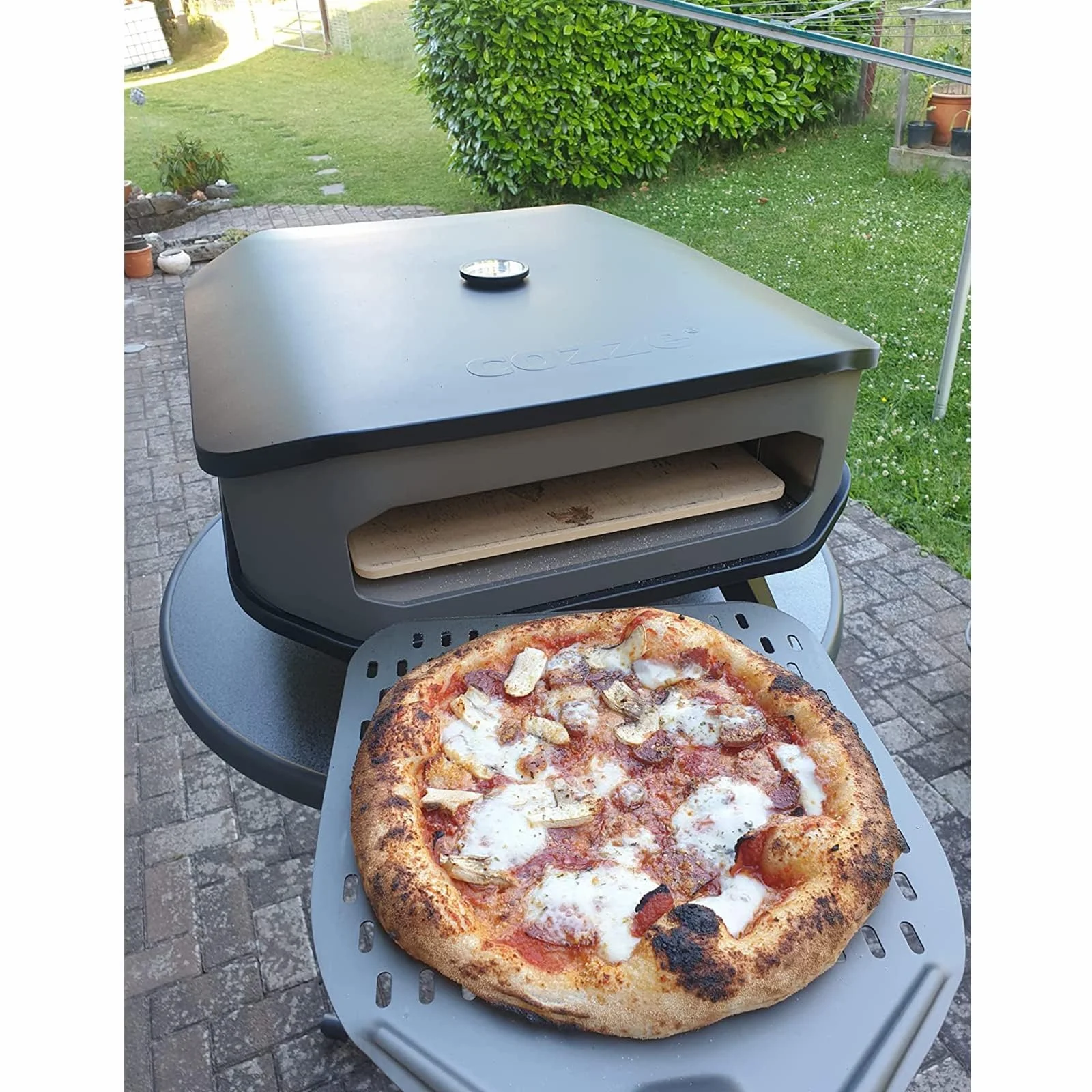 G.a HOMEFAVOR Pala per Pizza Forata, Pala per Pizza in Alluminio Anodizzato Duro con Manico Smontabile per Pizzas, Pane, Crostate Fatta in Casa