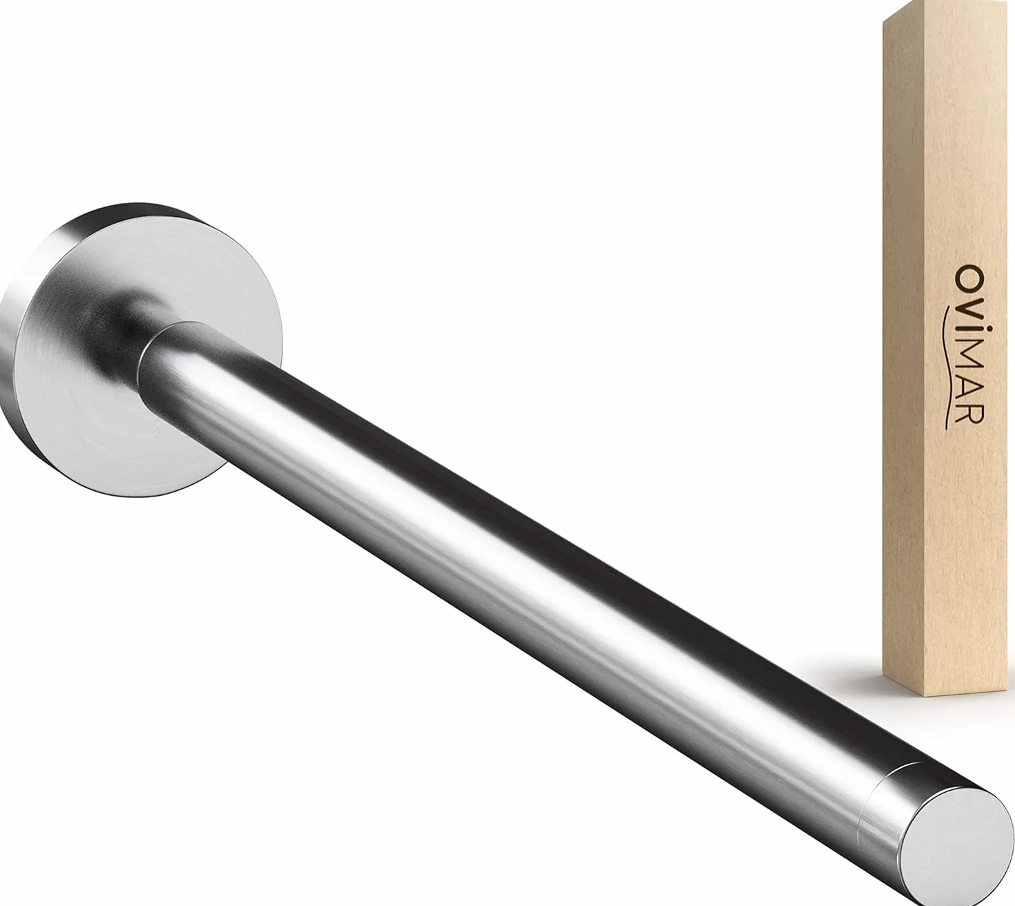 ovimar portasalviette telescopico Lyngvig | acciaio inox | argento | da forare | allungabile con due aste come portasalviette per asciugamani | supporto da forare o incollare alla parete del bagno
