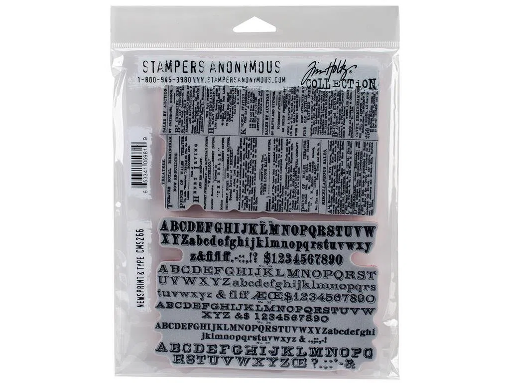 Stampers Anonymous - Stampi di Tim Holtz, Motivo: Lettere da Macchina da Scrivere e Scritte di Giornale, da 17,8 cm x 21,6 cm