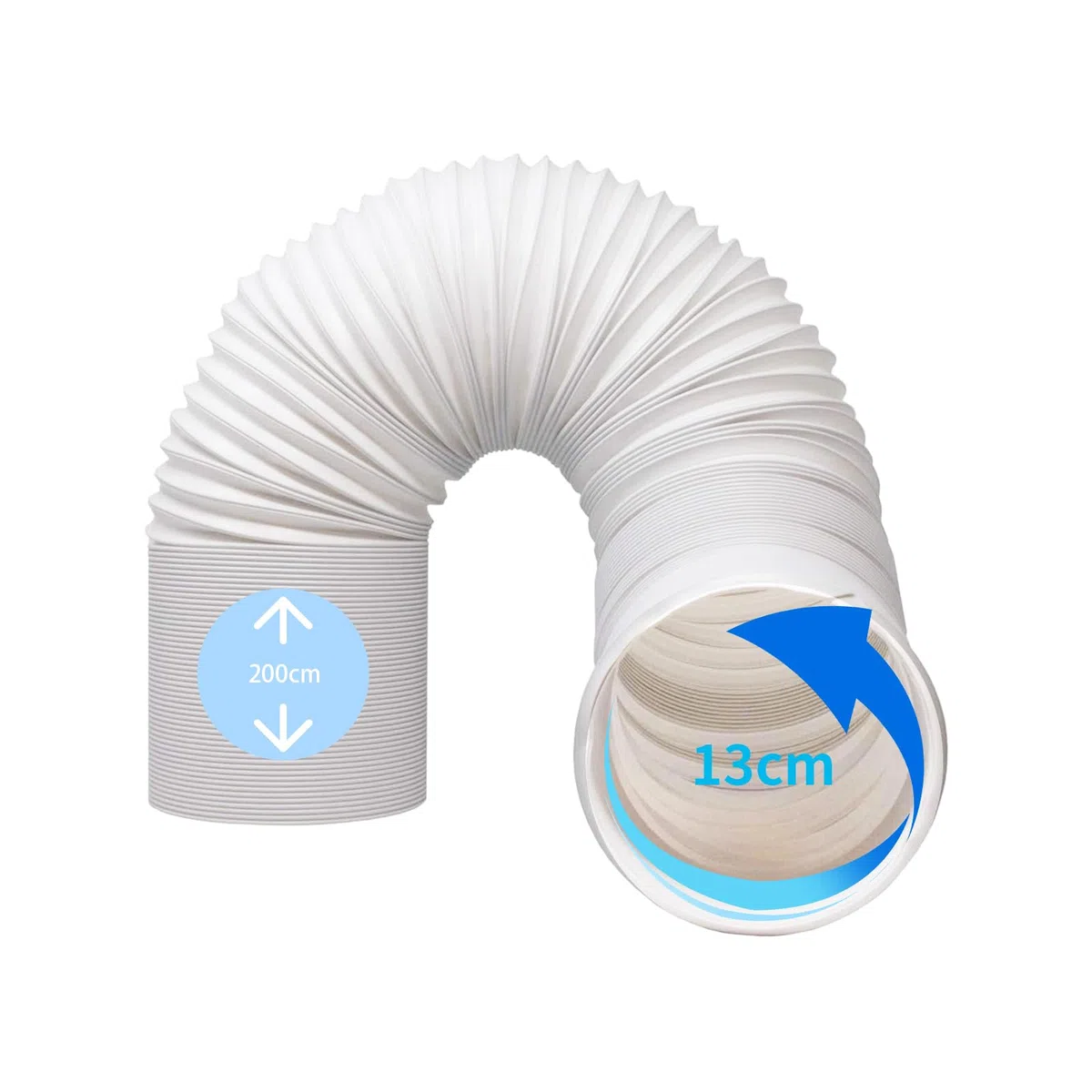 Tubo Climatizzatore Portatile, Tubo Flessibile di Sfiato JVISION da 130mm/150mm Pollici di Diametro con filettatura antioraria(Diametro esterno 13 cm * Lunghezza 2 M)