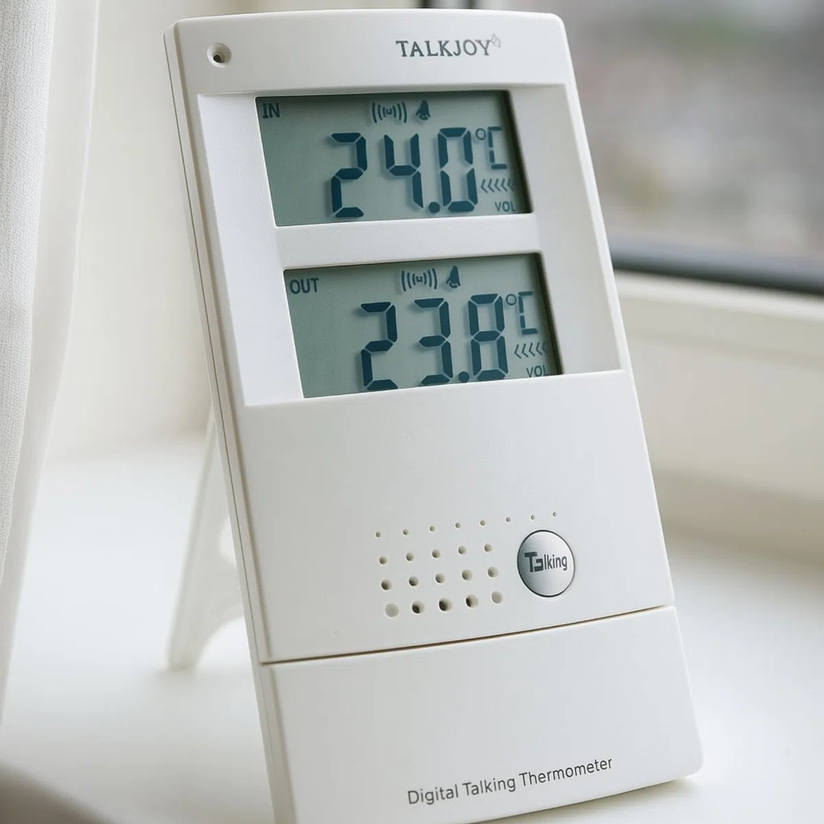 Termometro professionale per interni ed esterni, termometro per la misurazione della temperatura, con messaggio vocale, ideale per ipovedenti e non vedenti