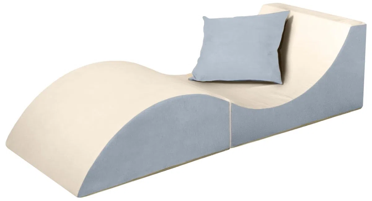 Velinda Poltrona di rilassamento: Divano, Pouf, Pieghevole, Tavolo (Colore: Beige-Grigio)