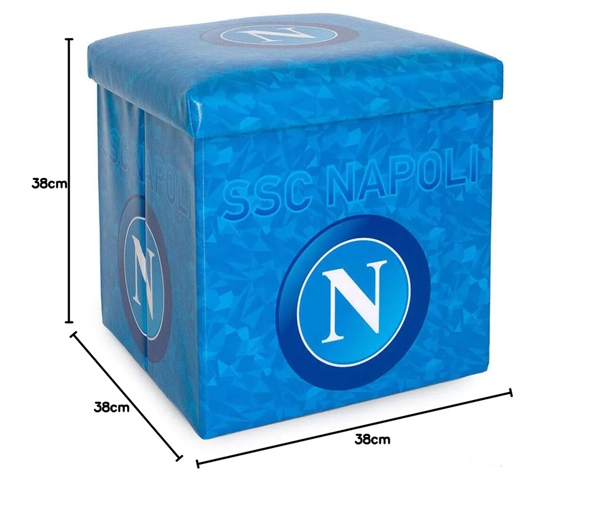Kit Pouf puff contenitore poggiapiedi sgabello napoli + Cuscino arredo napoli ufficiale
