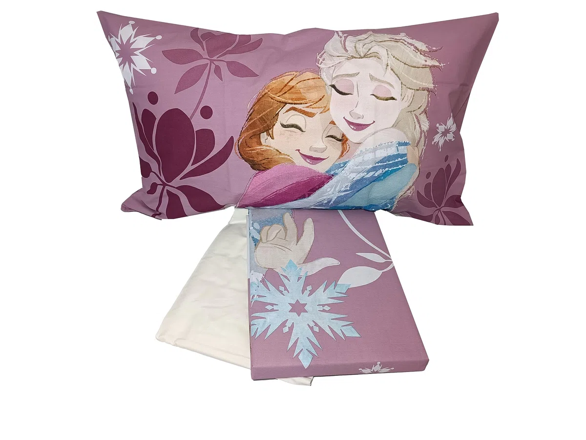 Frozen, Lenzuolo Letto Singolo, Completo Letto Singolo Disney, Lenzuolo Sopra, Lenzuolo Con Angoli, Federa, Rosa, Disney, 100% Cotone, Prodotto Ufficiale