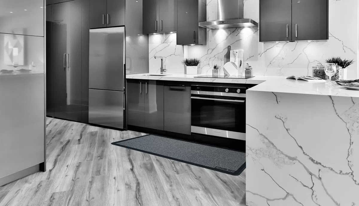 Tappeto da Cucina Antiscivolo e Lavabile in Lavatrice Diego Line (57x240, Grigio)