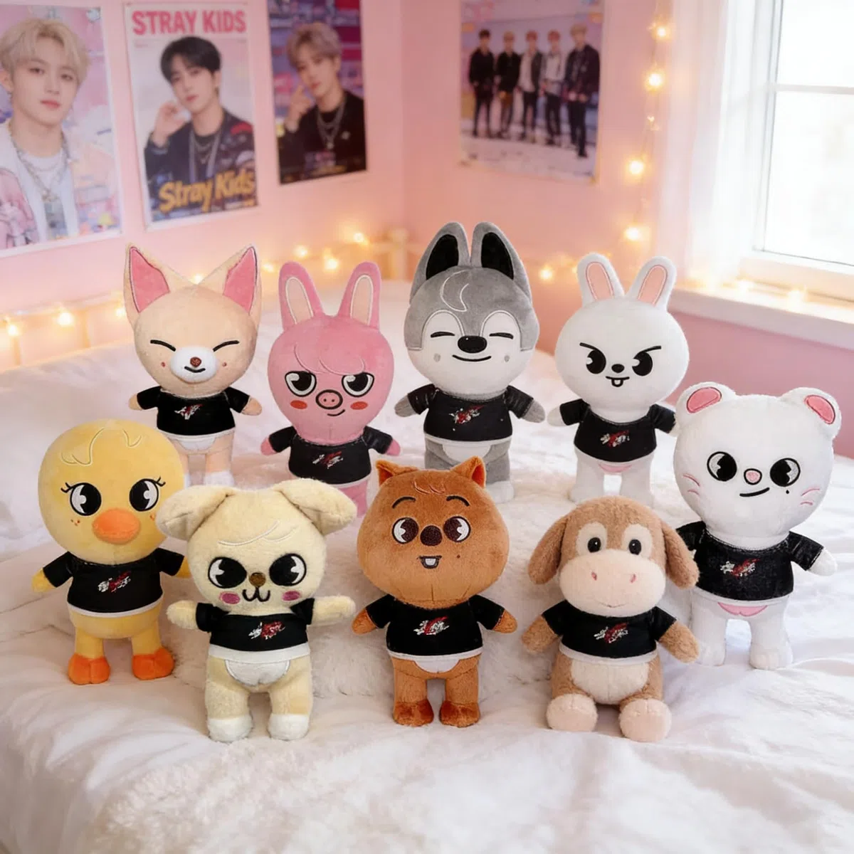 Peluche Stray Kids Set di Peluche: Regalo Decorativo per i Fan per Natale e Compleanni dei Bambini - 8 Pezzi (Eight pcs)