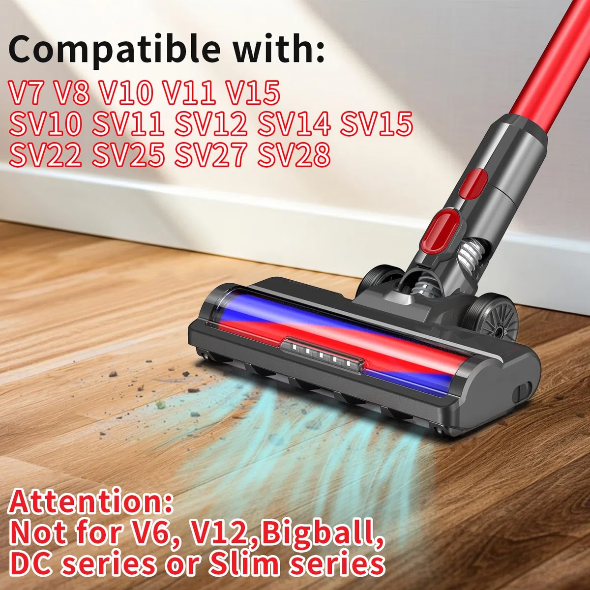Spazzola con rullo morbido per Dyson V7 V8 V10 V11 V15 spazzola di ricambio per pavimenti duri come parquet, pavimenti in legno laminato, piastrelle