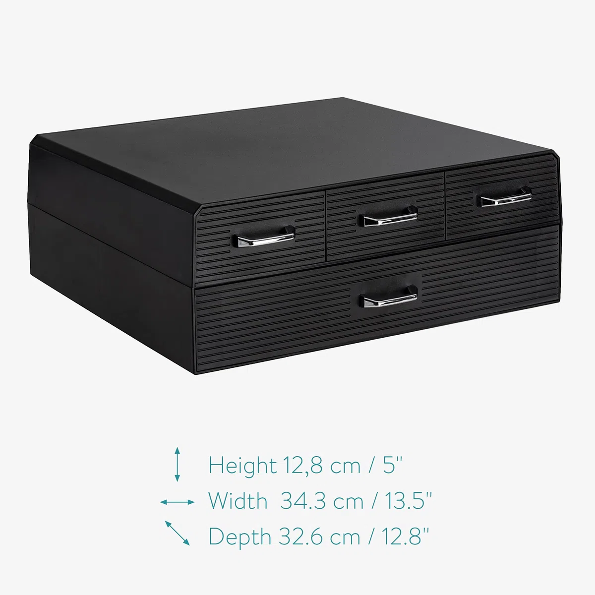 Navaris Cassetto Doppio Porta Cialde caffè - Contenitore per Capsule ESE e Accessori Zucchero Latte - Portacialde 4 Cassetti Macchina Espresso - Nero