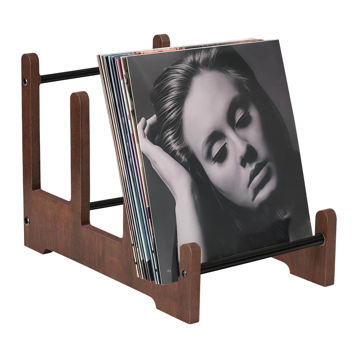 Porta Vinili in Legno: Porta Dischi Vinile 37 x 27 x 24 cm, Portas Dischi in Legno per Fino a 60 Lp E Singoli, Cassetta per Dischis for CD Holder, Book Holder, Magazine Rack