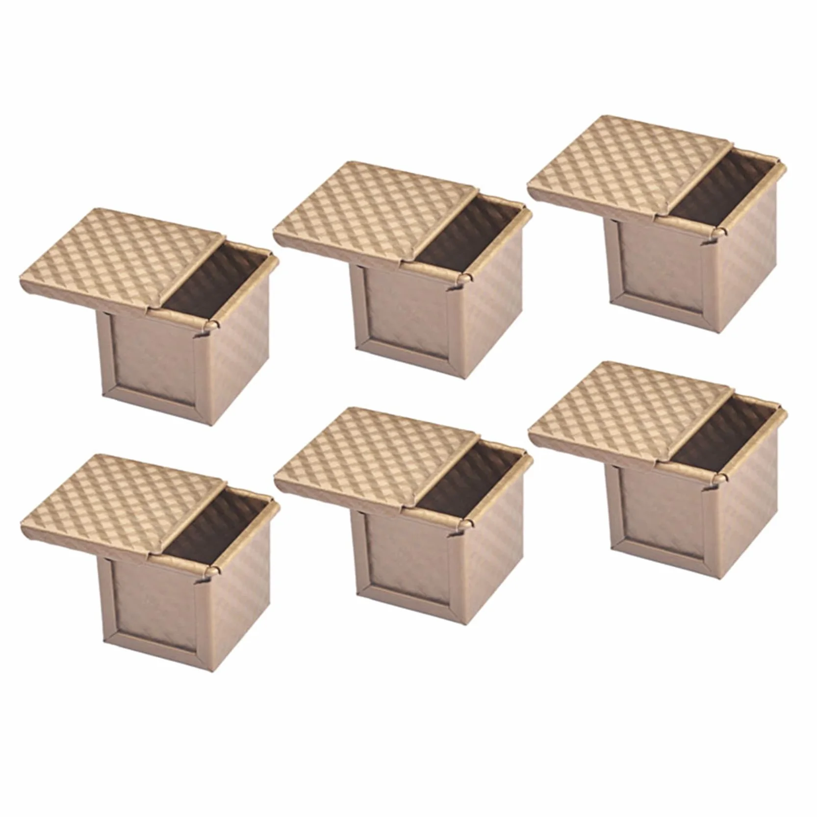 6 x Stampo per pane quadrato con coperchio toast Stampo per pane Pullman