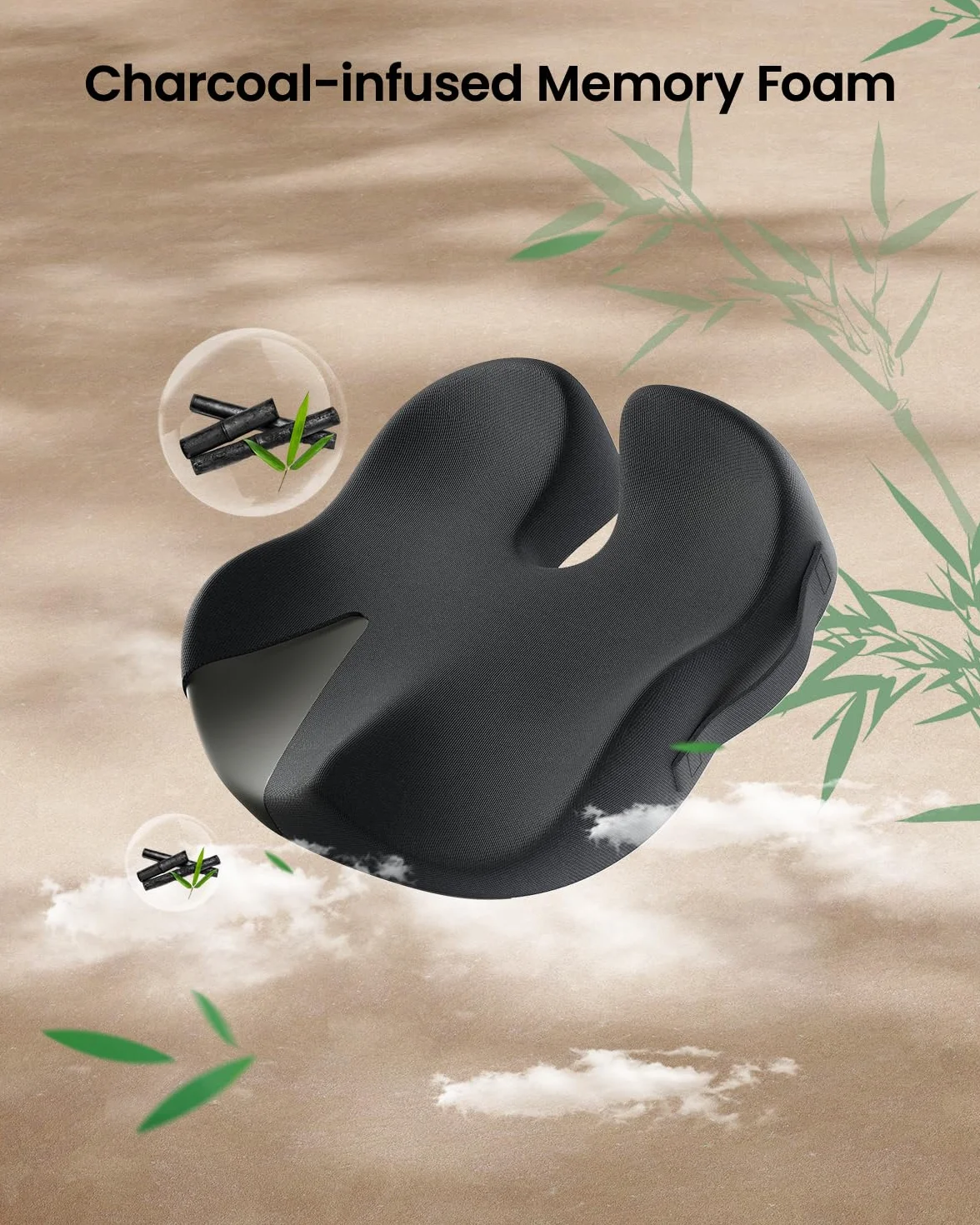 ProtoArc Cuscino Sedia Ufficio Ergonomica, Cuscino Seduta per Coccige Supporto di Pressione, Cuscini Sedia Memory Foam per Gaming, Auto e Sedia a Rotelle, Comfort per Tutto il Giorno