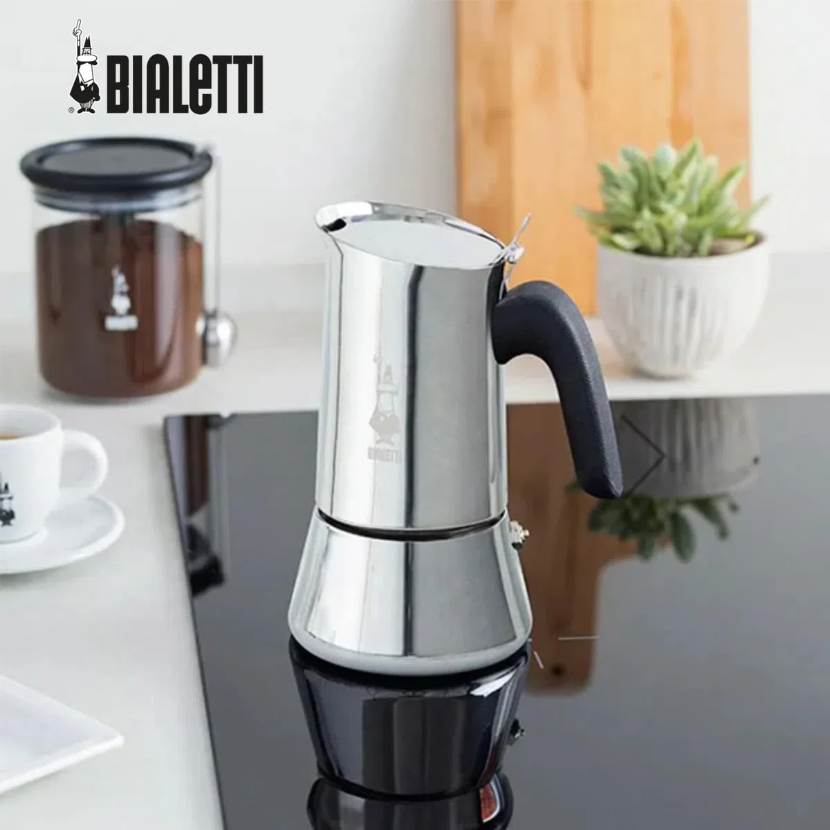 Bialetti Venus Caffettiera in Acciaio Inox, Adatta all'Induzione, Inossidabile, Argento, 4 Tazze