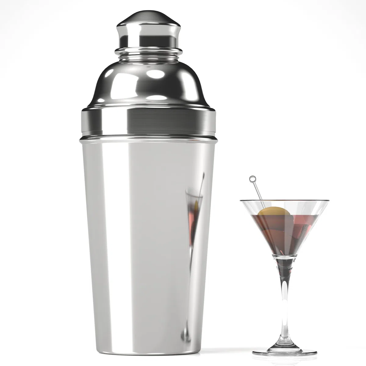 Grande shaker per cocktail da 1,8 l, in acciaio inox, color argento, per cocktail da barista, miscelatore per bevande da 1,8 l, colino integrato