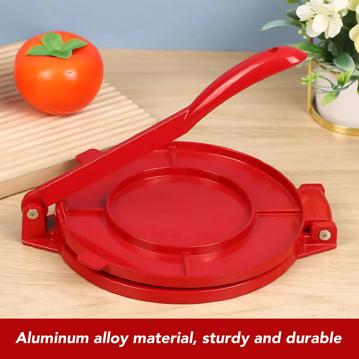 Pressa per Tortilla, Macchina per Tortilla, Pressa per Tortilla per Farina da 9,8 Pollici, Lega di Alluminio, Pressa per Tortilla Manuale, Pressa per Impasto per Tortini di Pizza